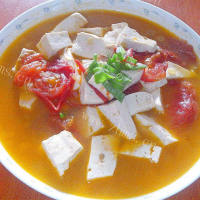 营养汤番茄鲜虾豆腐汤