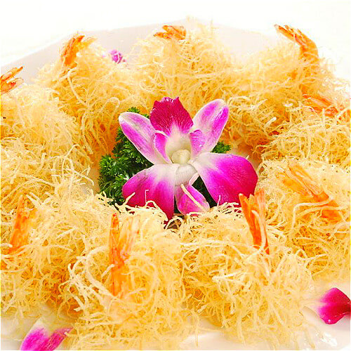 金丝虾球花式摆盘图片图片