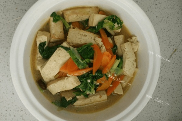 清淡美味的小白菜炖豆腐第六步