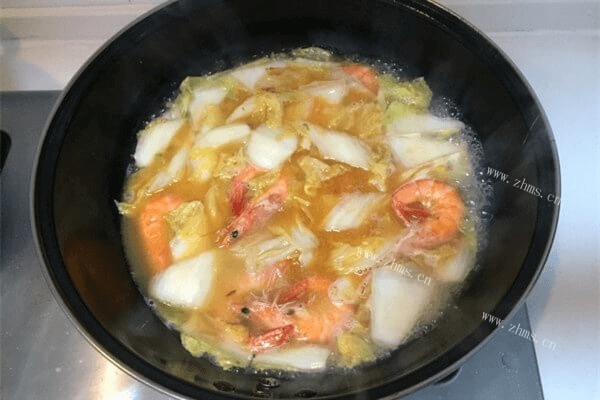 大白菜炖虾，简单有别样的食谱！第六步