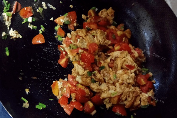 很多厨房小白第一道学做的菜：小西红柿炒鸡蛋第七步