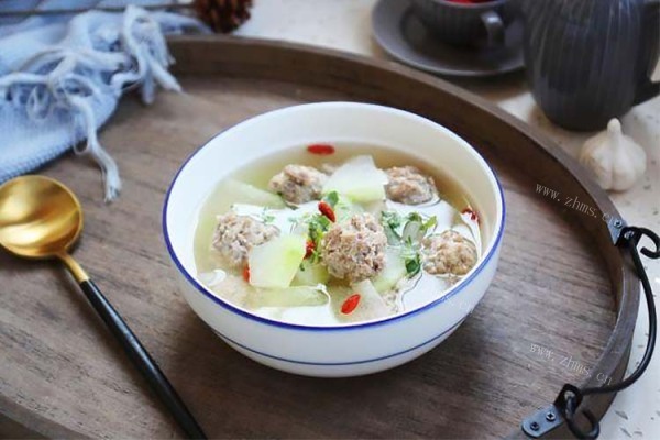 冬瓜羊肉丸子汤，适合在秋天食用的补汤第十二步