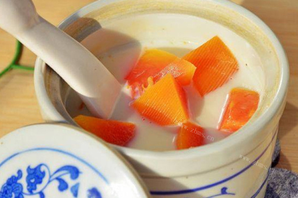 超级经典的广东糖水之木瓜炖奶第九步