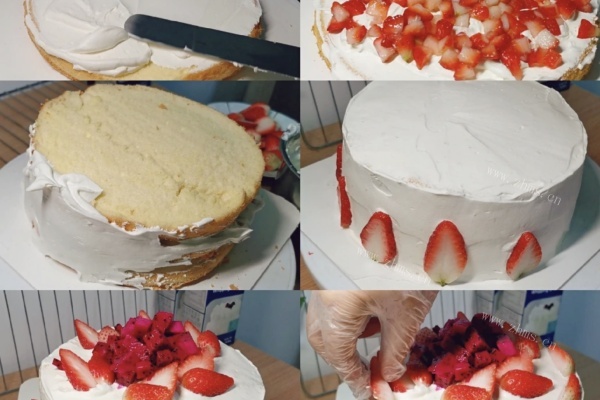 8寸奶油蛋糕——奶油和草莓简直是绝配第十步