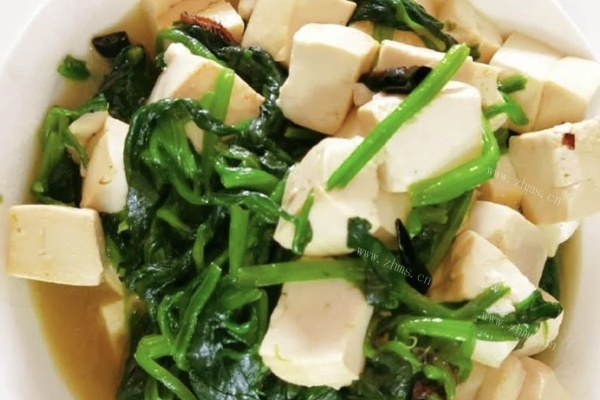 菠菜炒豆腐——一款清新解腻的开胃菜第七步
